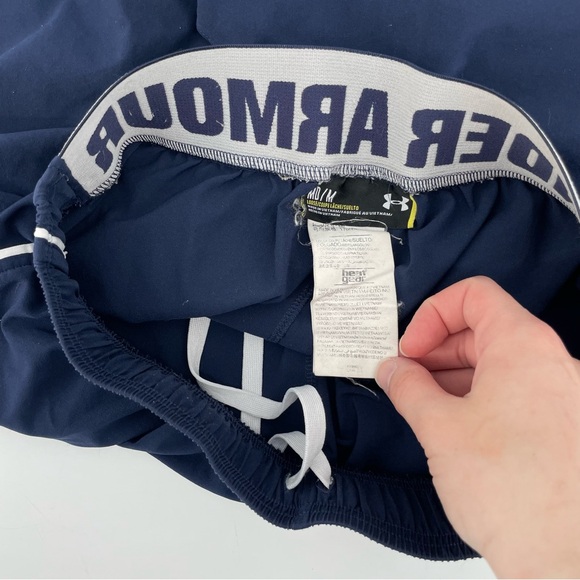 Under Armour Mens Athletic Shorts Navy Blue Heat Gear M - Picture 4 of 4